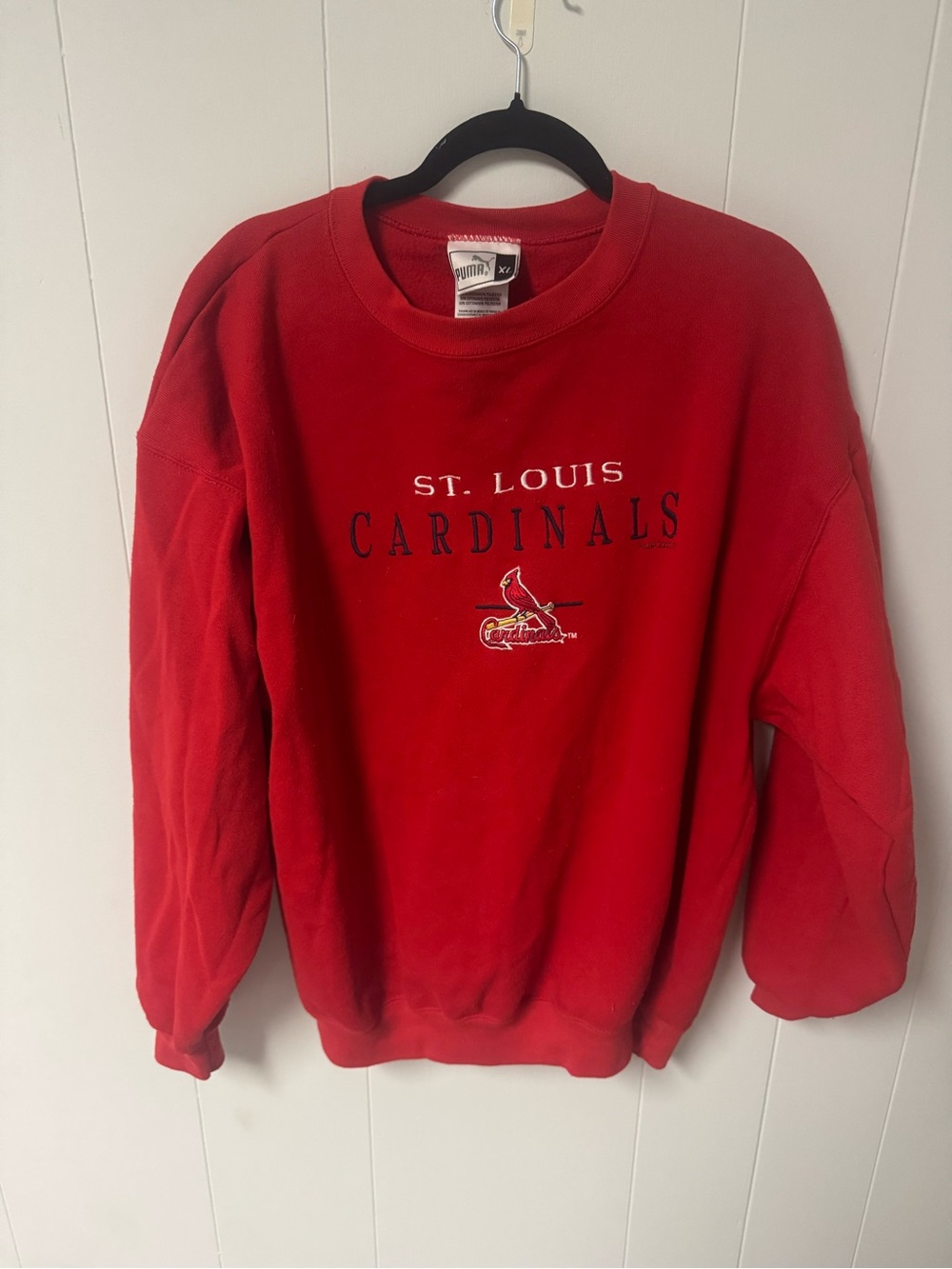 PUMA St. Louis Cardinals Red Embroidered Crewneck Sweatshirt